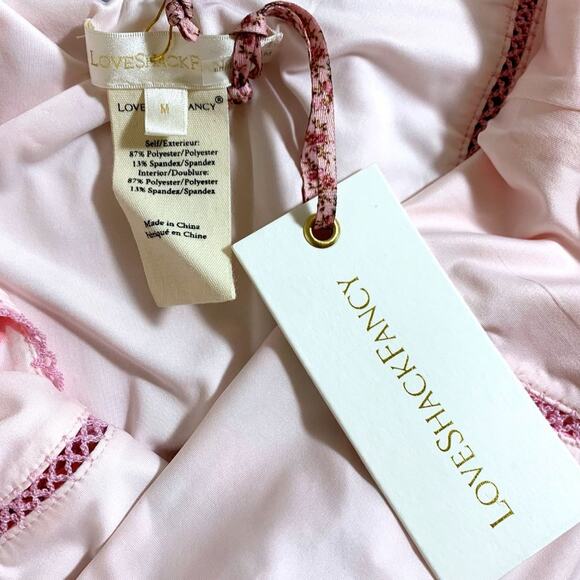 LoveShackFancy NEW Mikkel Floral One Piece Swimsuit in Pink White Blue Medium - Picture 11 of 12